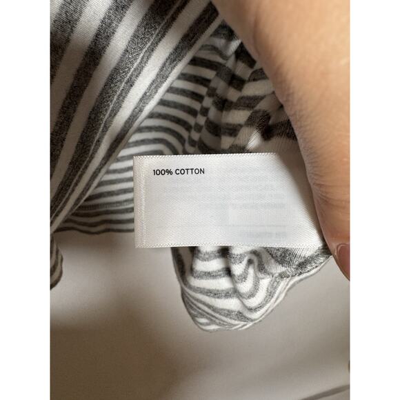 Duluth Trading Co Women's Lightweight Longtail Tunic Shirt White Gray Striped XL - Picture 5 of 8